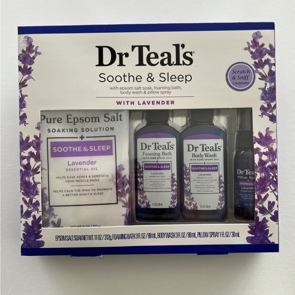 Dr Teals Soothe & Sleep - Lavender 4-piece set - plus 3lbs Epsom Salts - Picture 3 of 5
